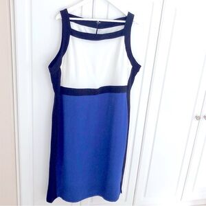 New XXL Ricki’s Colour Block Midi Bodycon Dress Royal Cobalt Blue White Y2K Slim